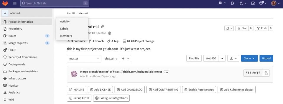 gitlab 默认项目首页